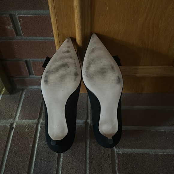 Talbots RSVP Erica Bow Black Suede Pointed Toe Shoes . Size 7. - Picture 5 of 7
